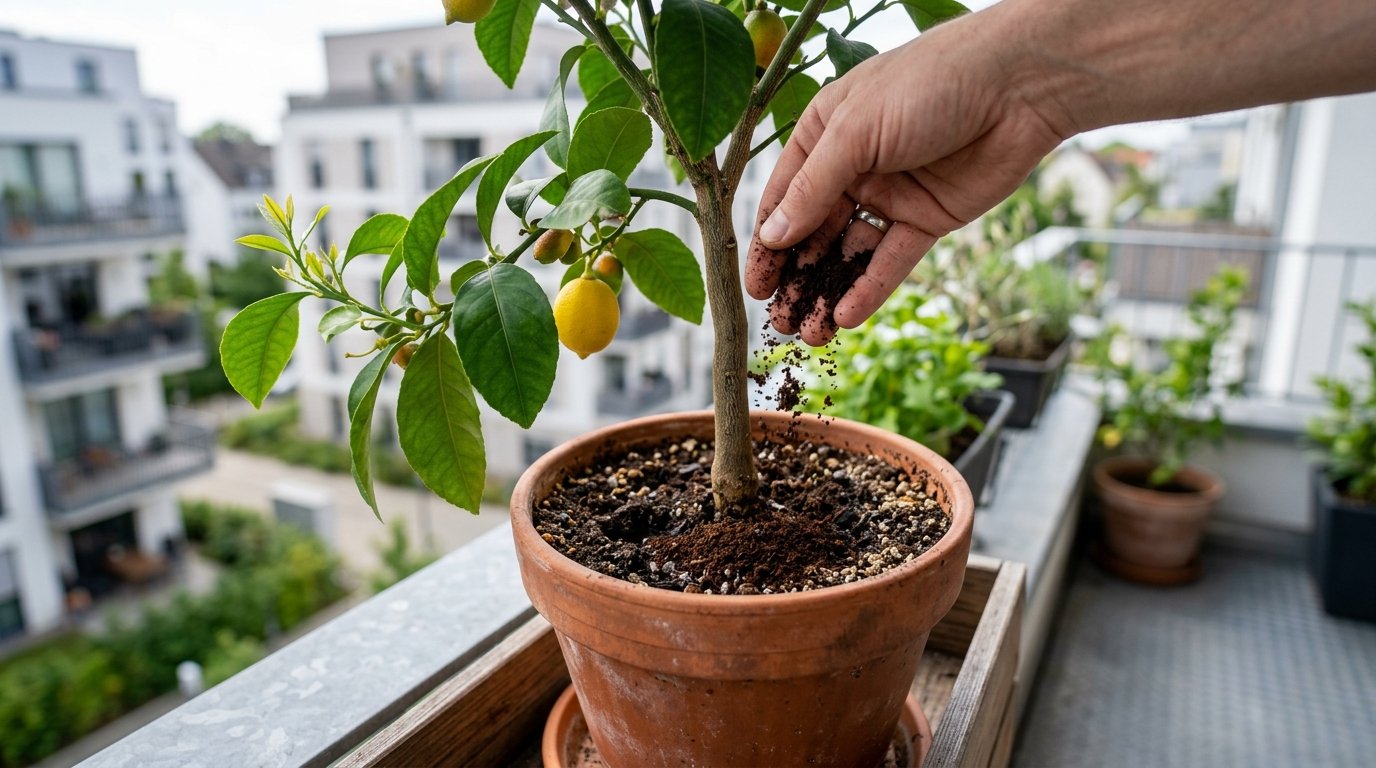 erfahren Sie, wie Sie Kaffeesatz richtig als nachhaltigen Dünger für Zitronenbäume im Frühling einsetzen und häufige Fehler vermeiden