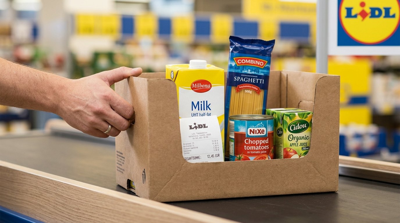 entdecken Sie, wie ein einfacher Lidl-Karton Ihren Kassenzettel senkt und Ihr Kaufverhalten beeinflusst – das Geld-Spar-Geheimnis